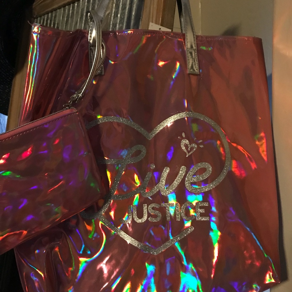 Justice pink tote